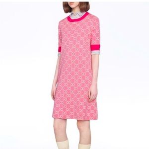 Gucci GG Jaquard Woven Shortsleeve Dress